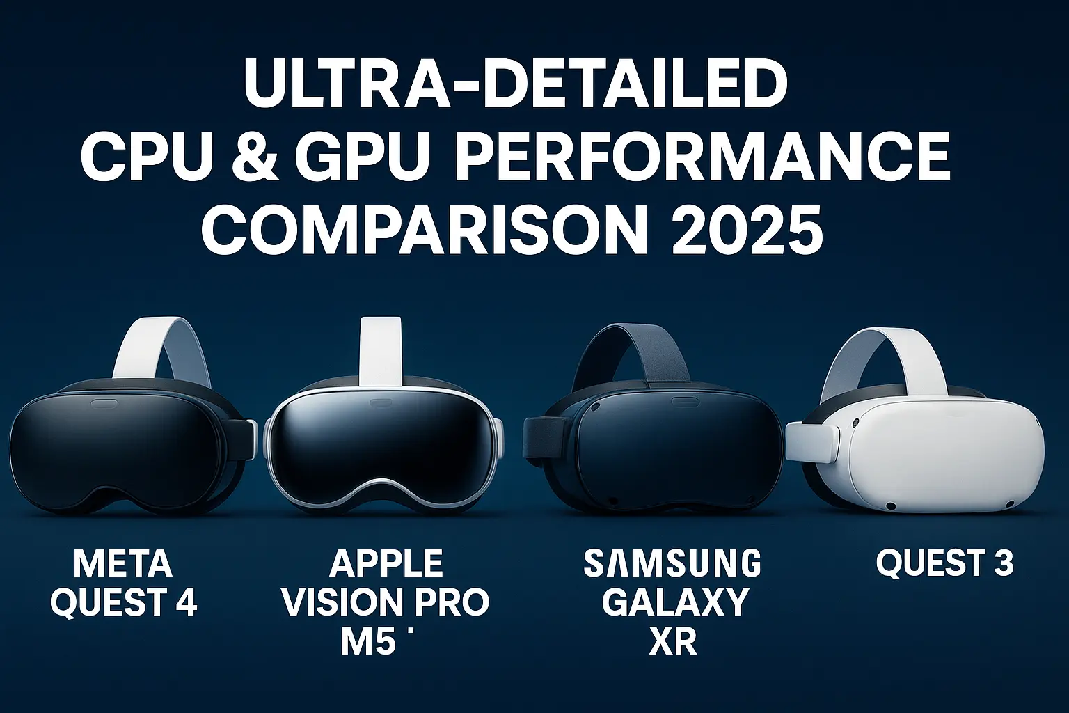 Quest 4 vs M5 vs Galaxy XR CPU GPU: Geekbench, 3DMark, RT FPS 2025